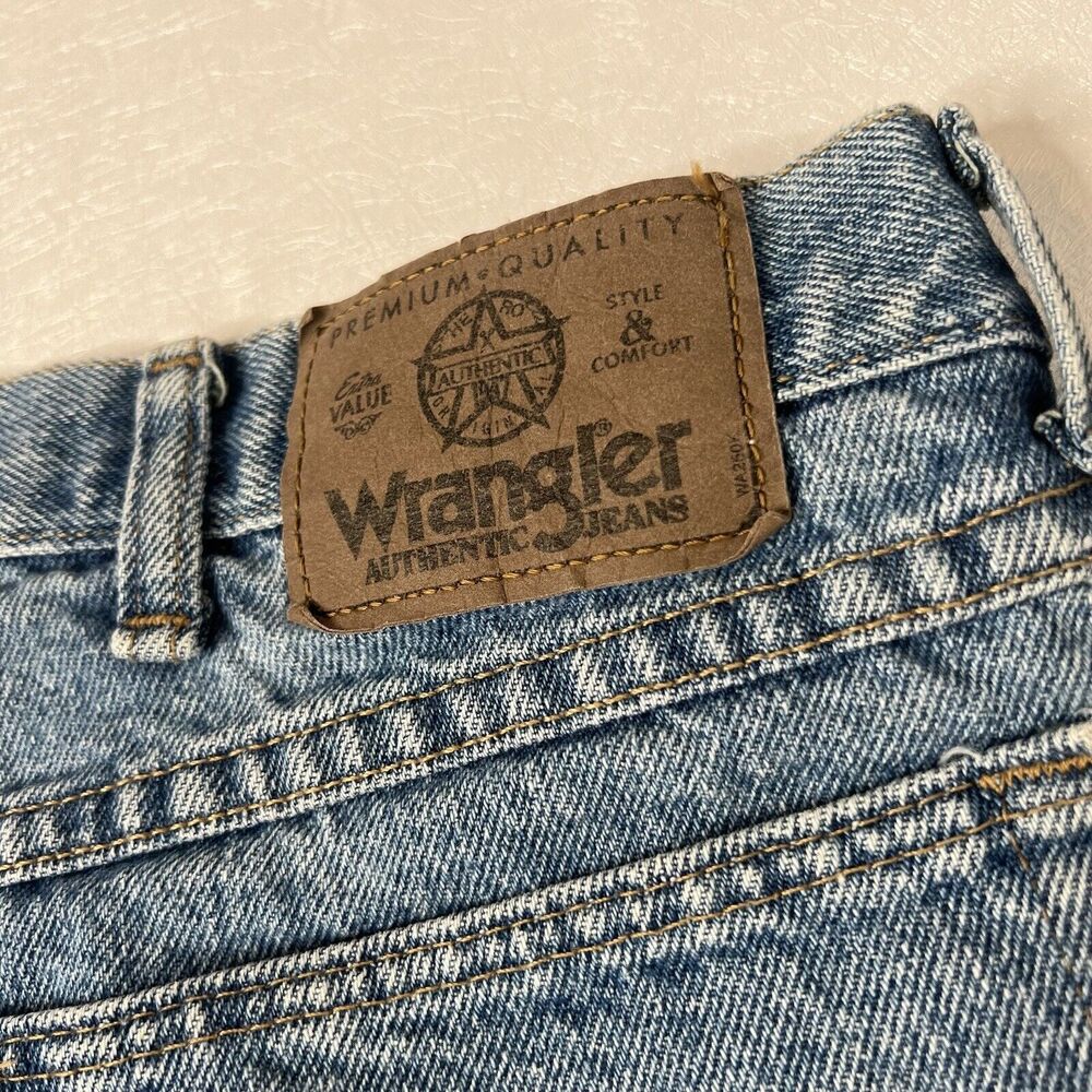 Vtg Wrangler Mens Shorts 38 Blue Denim Jean Work Workwear Inseam 9.5 Made In USA - Picture 9 of 10